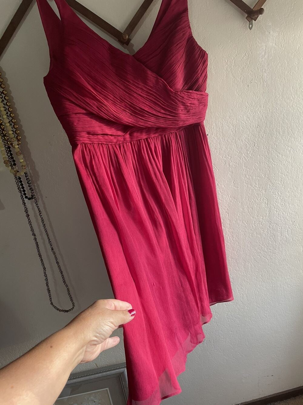 J crew Midi Dress Size 8 pink 100% Silk